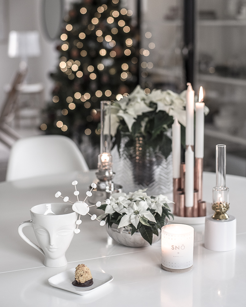 Jonathan Adler, kokostoppar med apelsin och choklad, vit julstjärna, Georg Jensen